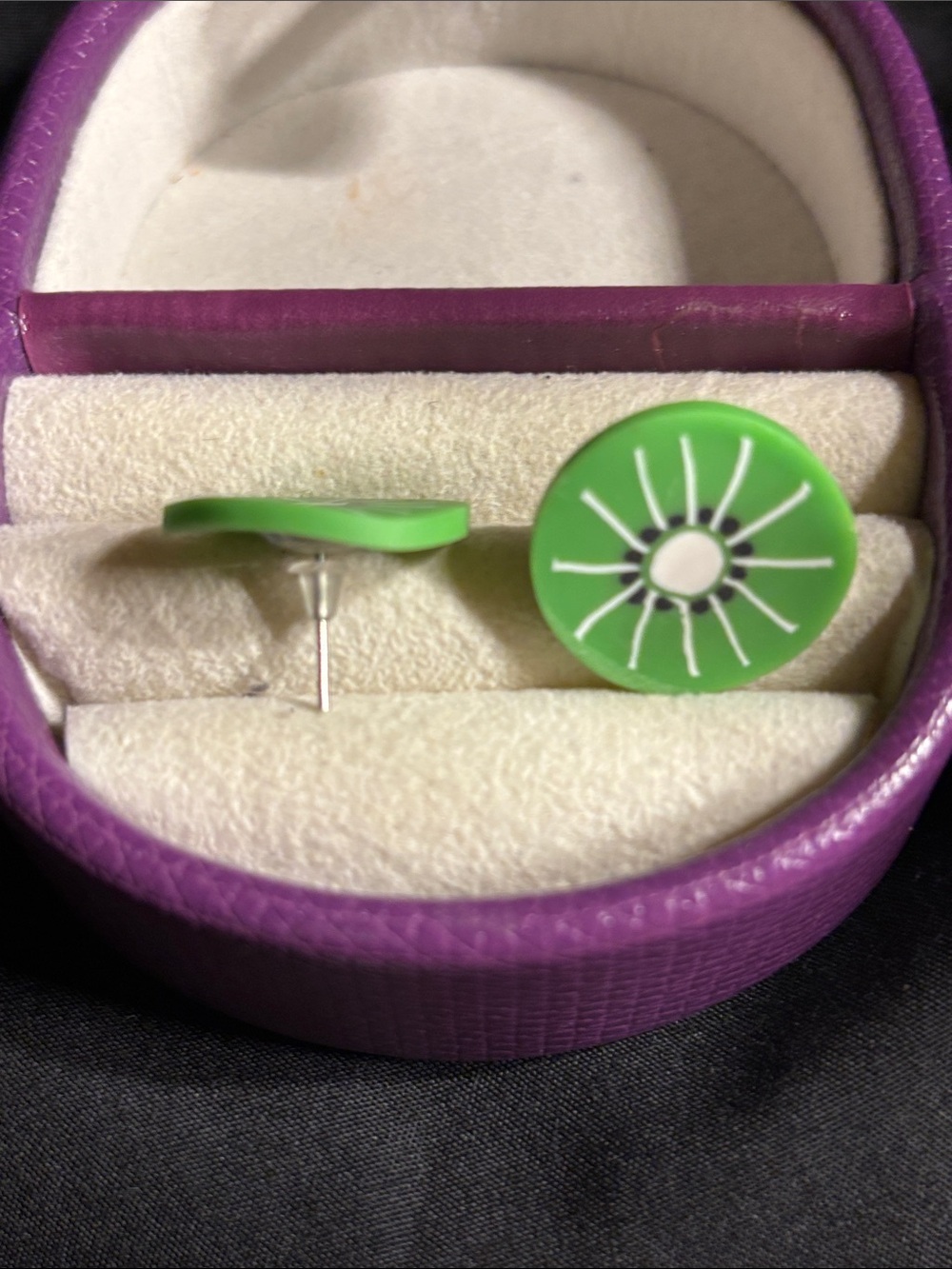 Green Light Weight Floral Disc Stud Earrings -